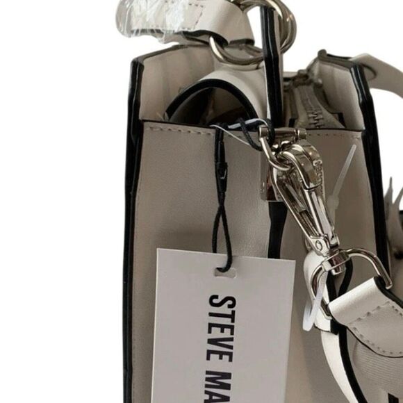Steve Madden Bevelyn Chaos Satchel Crossbody Bag White NEW - Picture 4 of 5